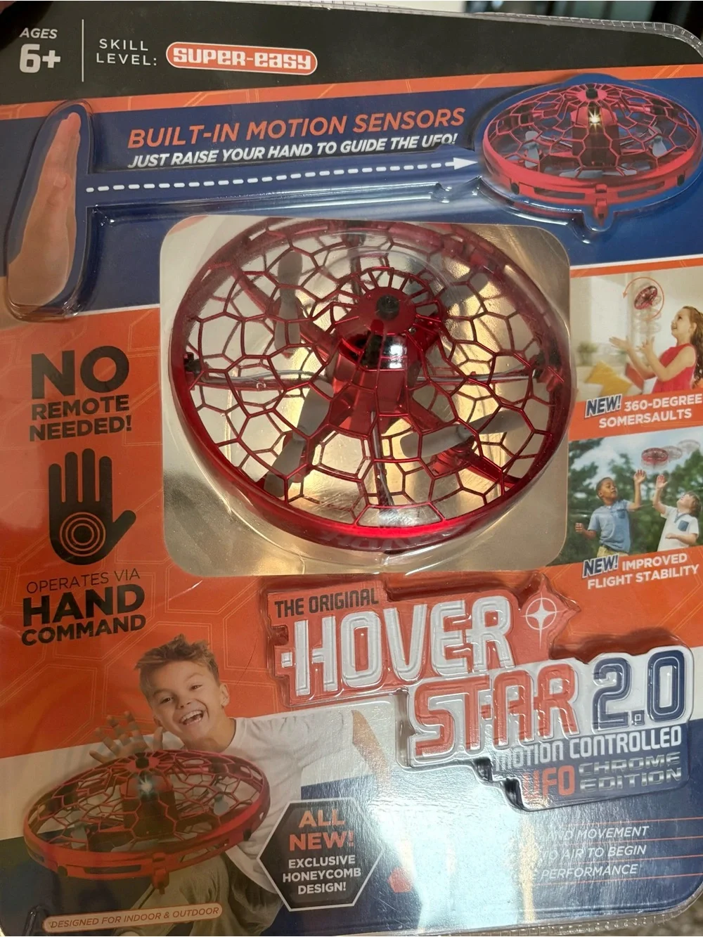 Hover Star 2.0 Motion-Controlled UFO Toy - Red